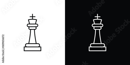 Chess king icon design vector art Illustrations