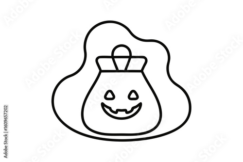 Vector Halloween Bag with Candy Design for Trick or Treat
