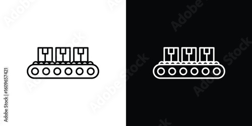 Conveyor belt icon design vector art Illustrations