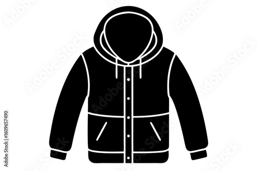 Insulated Jacket Icon Vector for Seasonal Winter Outfit Themes