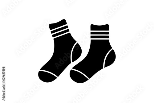Wool Socks Icon Silhouette Vector for Cold Weather Illustration
