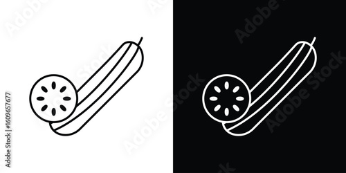 Cucumber icon design vector art Illustrations
