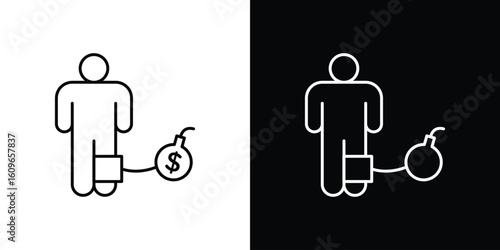 Debt icon design vector art Illustrations