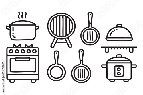 Kitchenware cooking utensils and appliances vector