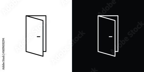 Door open icon design vector art Illustrations