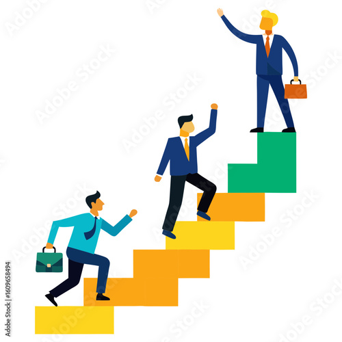 business man and business graph