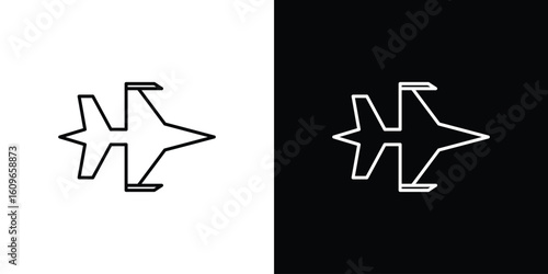 Fighter jet icon design vector art Illustrations