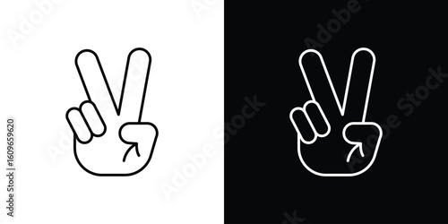 Hand peace icon design vector art Illustrations