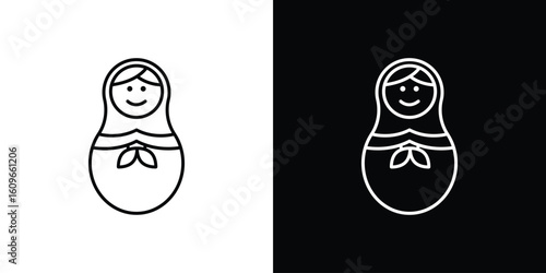 Nesting dolls icon design vector art Illustrations