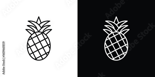 Pineapple icon design vector art Illustrations