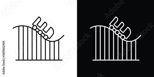 Roller coaster icon design vector art Illustrations