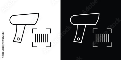 Scanner gun icon design vector art Illustrations