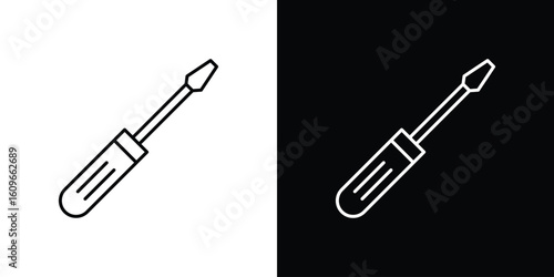 Screwdriver icon design vector art Illustrations