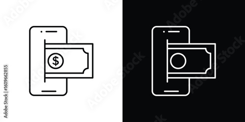 Send money smartphone icon design vector art Illustrations
