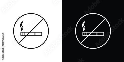 Smoking ban icon design vector art Illustrations