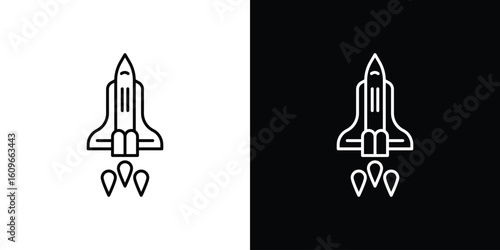 Space shuttle icon design vector art Illustrations