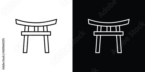 Torii gate icon design vector art Illustrations