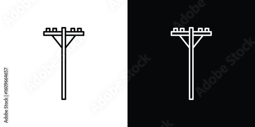 Utility pole icon design vector art Illustrations