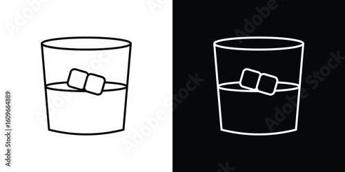 Whiskey Glass icon design vector art Illustrations