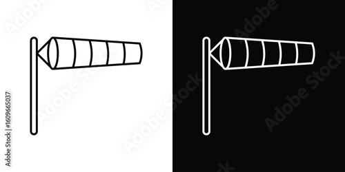 Windsock icon design vector art Illustrations
