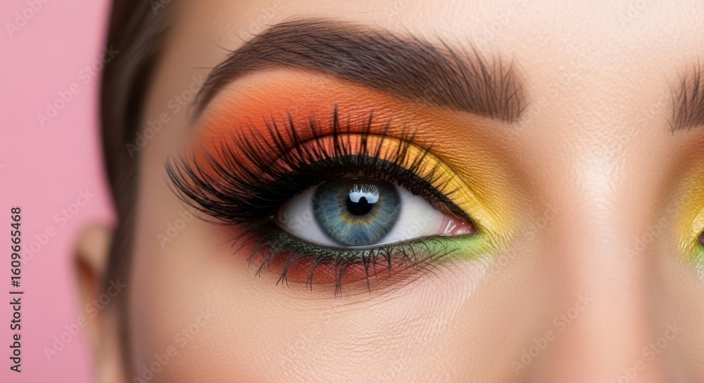 Obraz premium Vibrant Colorful Eye Makeup Look for Summer