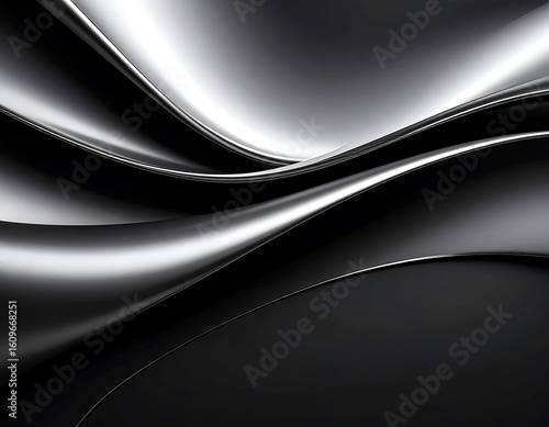 Abstract silver metallic waves