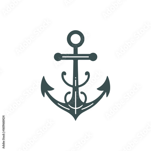 A detailed illustration of a ship's anchor symbolizing stability and maritime themes