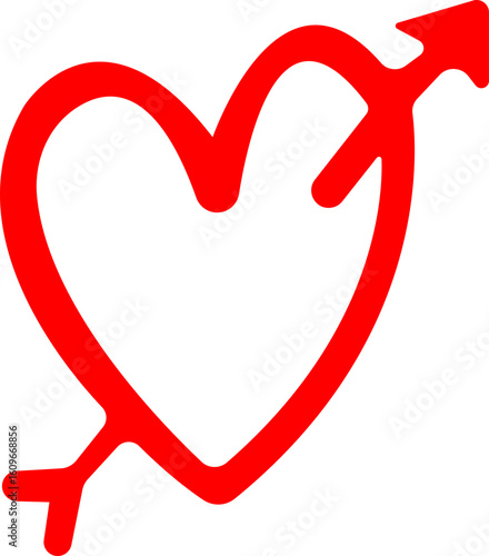Heart icon.Grunge rough brush stroke romance love element pack for collage.Heart, love, romance or valentine's day red vector icon for apps.Various different hand drawn heart icon love collection.