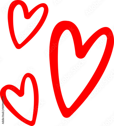 Heart icon.Grunge rough brush stroke romance love element pack for collage.Heart, love, romance or valentine's day red vector icon for apps.Various different hand drawn heart icon love collection.