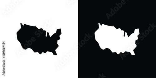 America map icon. Vector illustration. Flat design.