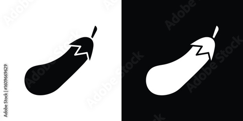 Aubergine icon. Vector illustration. Flat design.