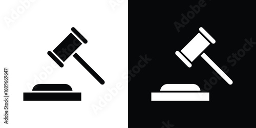 Auction icon. Vector illustration. Flat design.