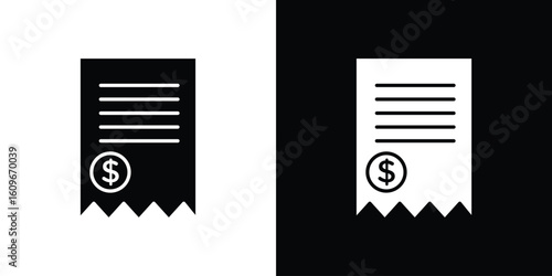 Bill icon. Vector illustration. Flat design.