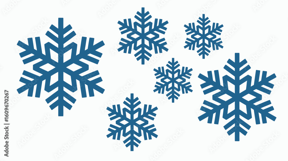 Fototapeta premium Winter Snowflake Vector Set