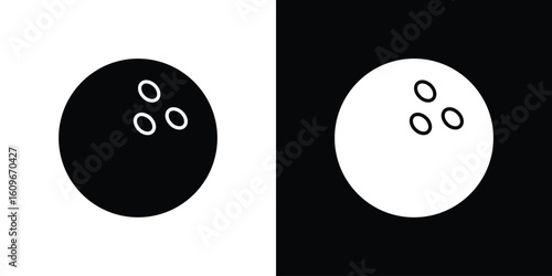 Bowling ball icon. Vector illustration. Flat design.