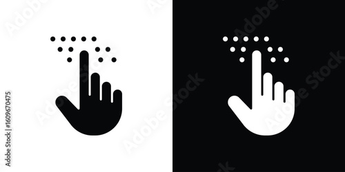 Braille icon. Vector illustration. Flat design.