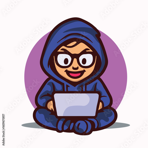 Illustration a hacker attack in web