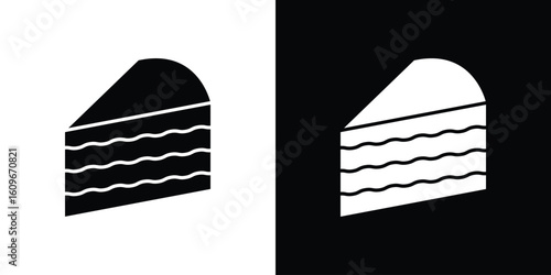 Cake-slice icon. Vector illustration. Flat design.