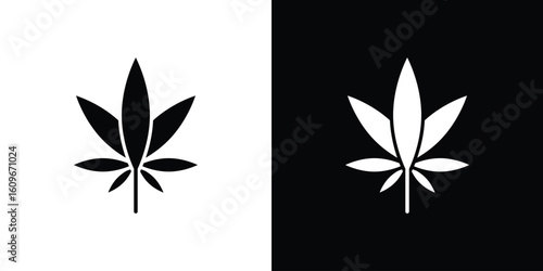 Cannabis icon. Vector illustration. Flat design.