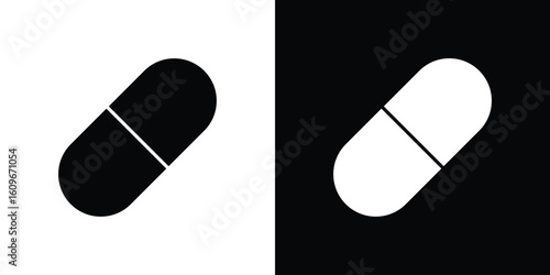 Capsules icon. Vector illustration. Flat design.