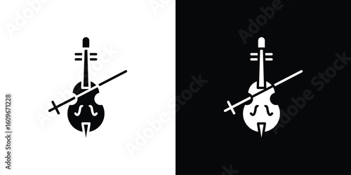 Cello icon. Vector illustration. Flat design.