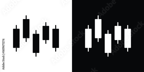 Chart candlestick icon. Vector illustration. Flat design.