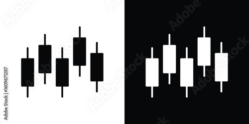 Chart candlestick icon. Vector illustration. Flat design.