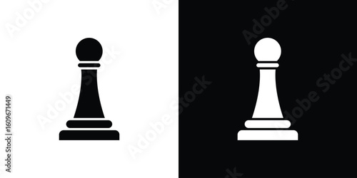 Chess pawn icon. Vector illustration. Flat design.