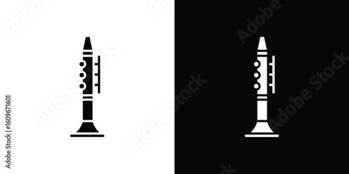 Clarinet icon. Vector illustration. Flat design.