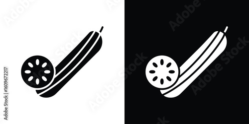 Cucumber icon. Vector illustration. Flat design.