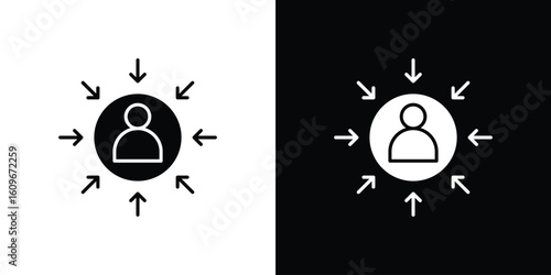 Customer centricity icon. Vector illustration. Flat design.