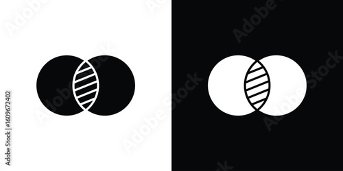 Diagram venn icon. Vector illustration. Flat design.