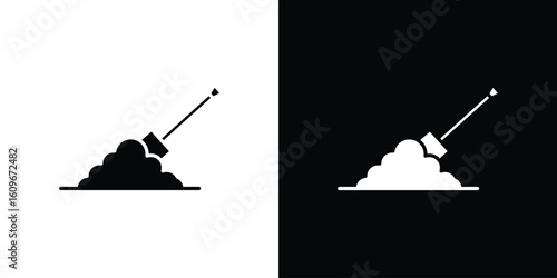 Digging icon. Vector illustration. Flat design.
