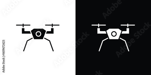 Drone icon. Vector illustration. Flat design.